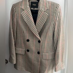 Maje Checked Woven double Brested Jacket